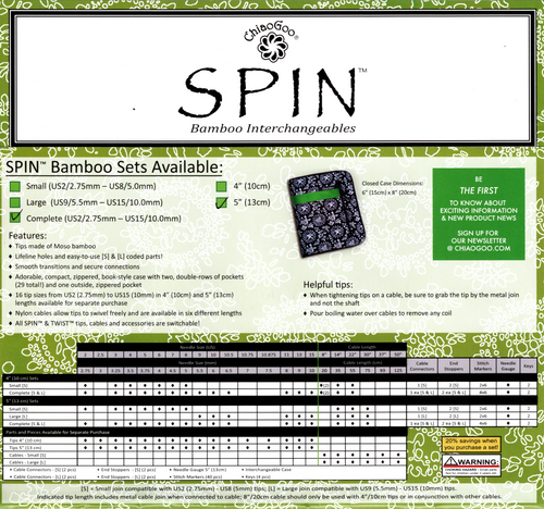 ChiaoGoo Spin Bamboo Interchangeables Sets image 1