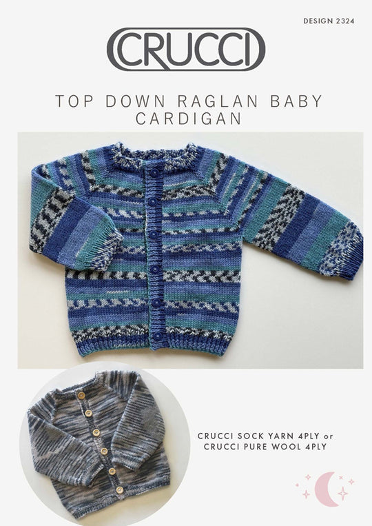 Crucci Pattern - Top Down Raglan Baby Cardigan 2324 image 0
