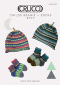 Crucci Pattern 2214 Childs Beanie and Socks Kids image 0