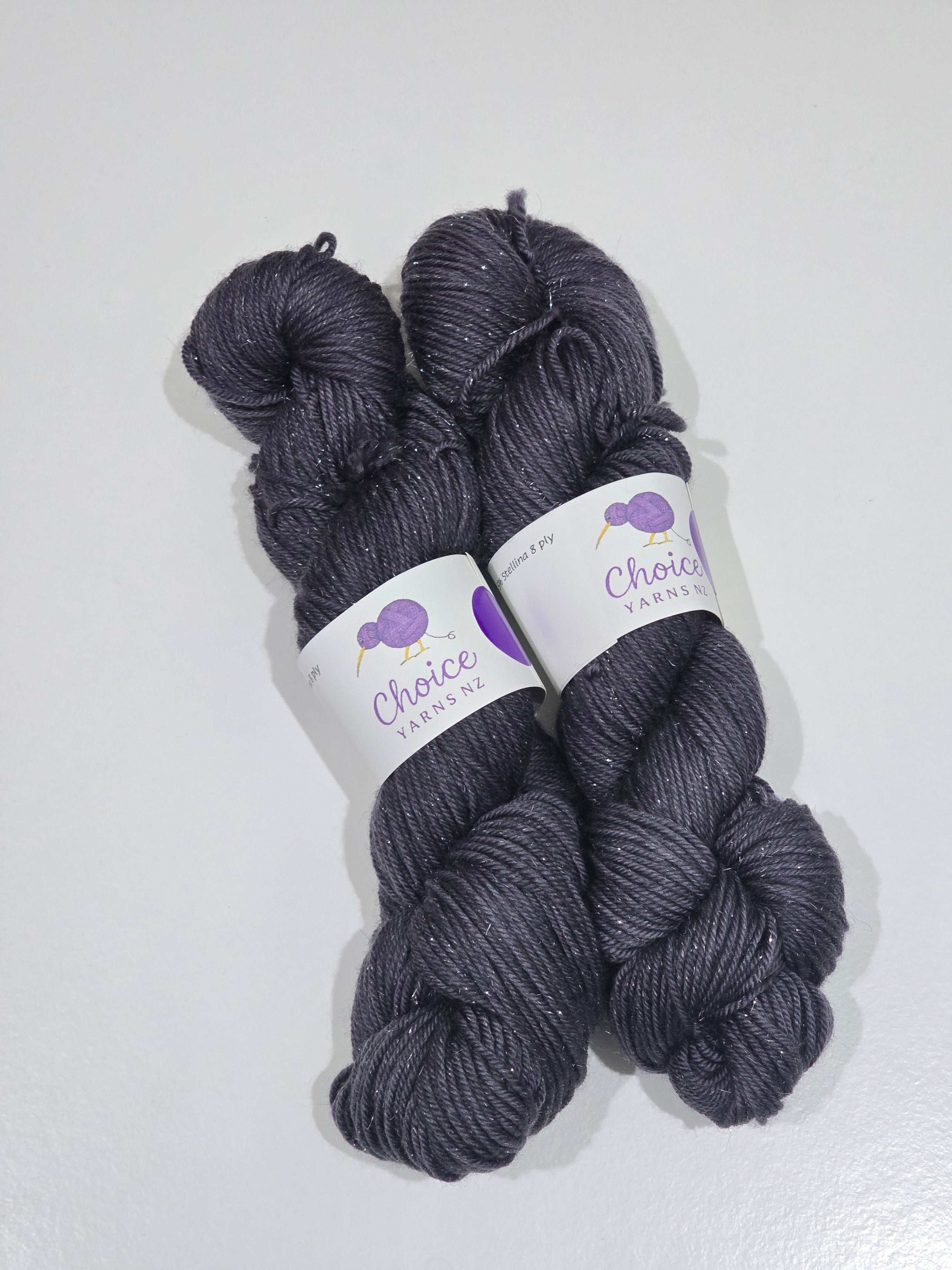 Choice Yarns NZ 8ply Merino Silver Sparkle Sock image 2