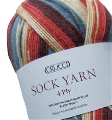 Crucci 4 Ply Sock Yarn 100g - Patterned image 0