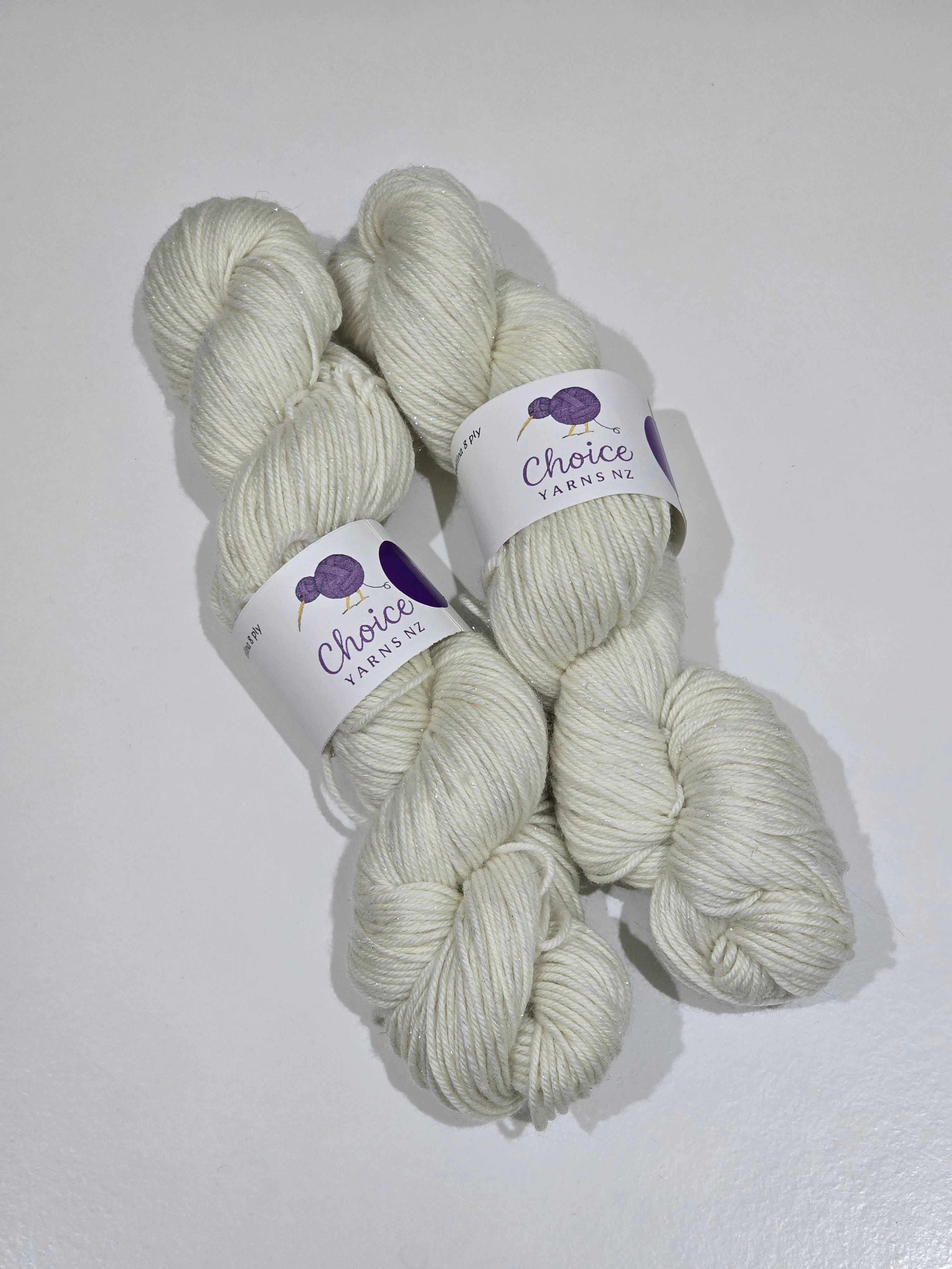 Choice Yarns NZ 8ply Merino Silver Sparkle Sock image 1