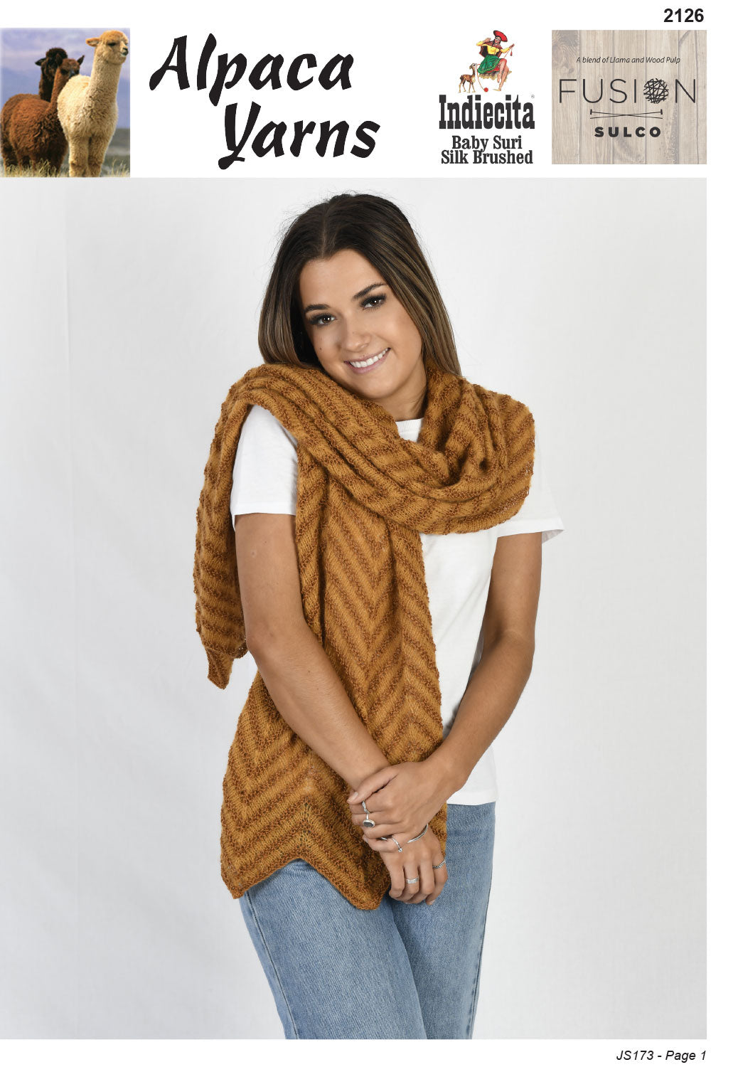 Alpaca Yarns Pattern - Chevron Wrap 2126