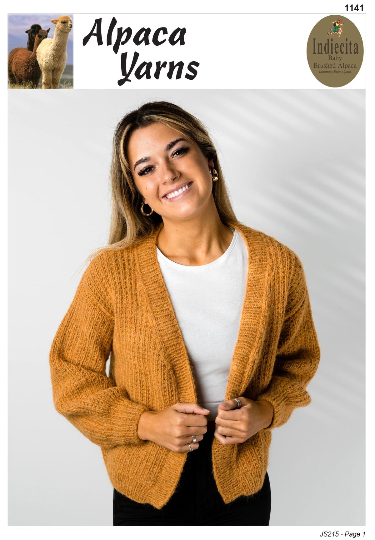 Alpaca Yarns Pattern - Mock Rib Cardigan 1141