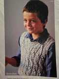 Alpaca Yarns Pattern - Tweed Child's Cable Vest 1209
