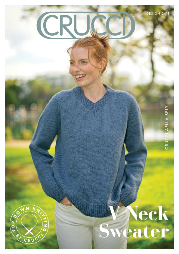 Crucci Pattern - V Neck Top Down Sweater 2411