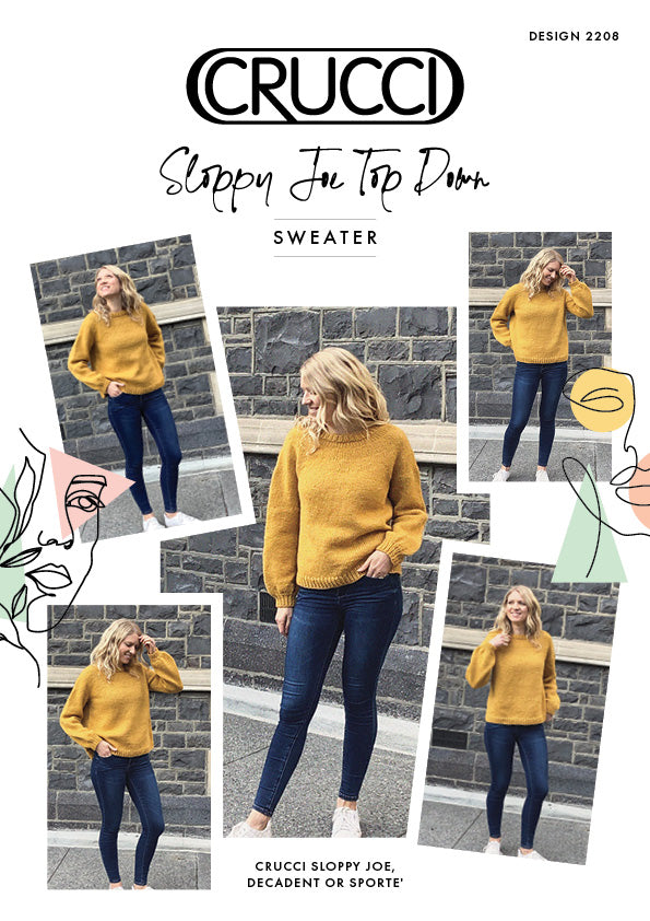 Crucci Pattern - Sloppy Joe Top Down Sweater 2208