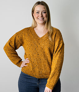 Alpaca Yarns Pattern - Tweed V Neck Sweater 1223