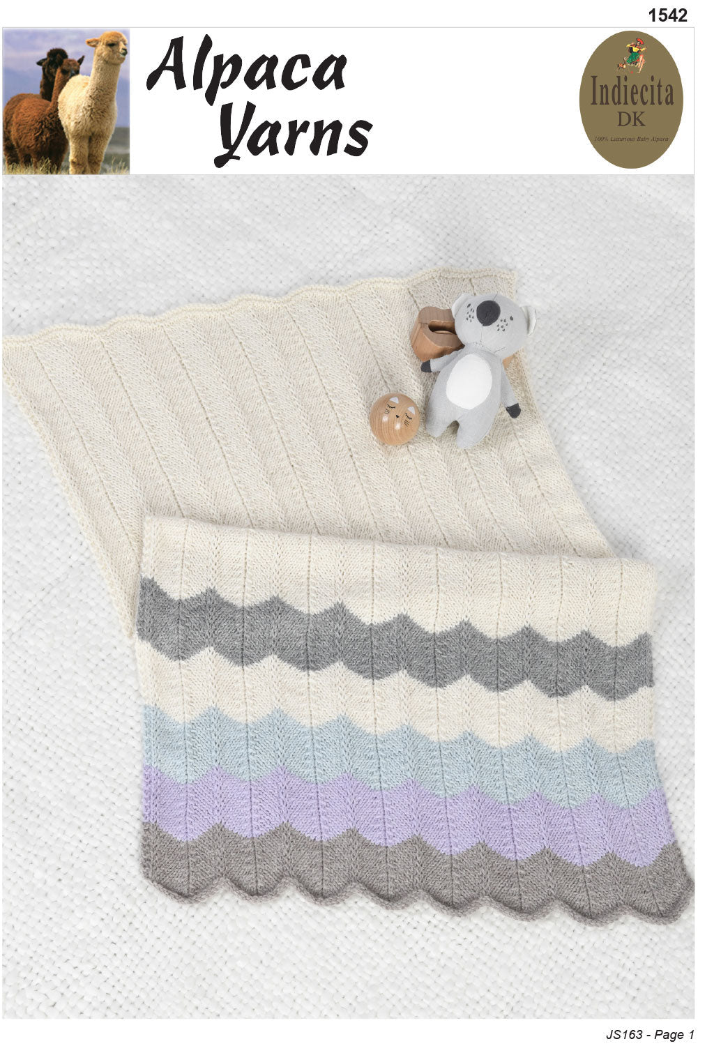 Alpaca Yarns Pattern - DK Zig Zag Blanket 1542