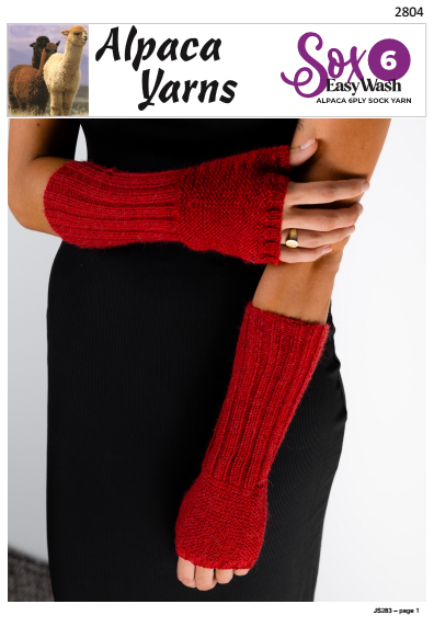 Alpaca Yarns Pattern - Easy Sox 6 Hand Warmers 2804