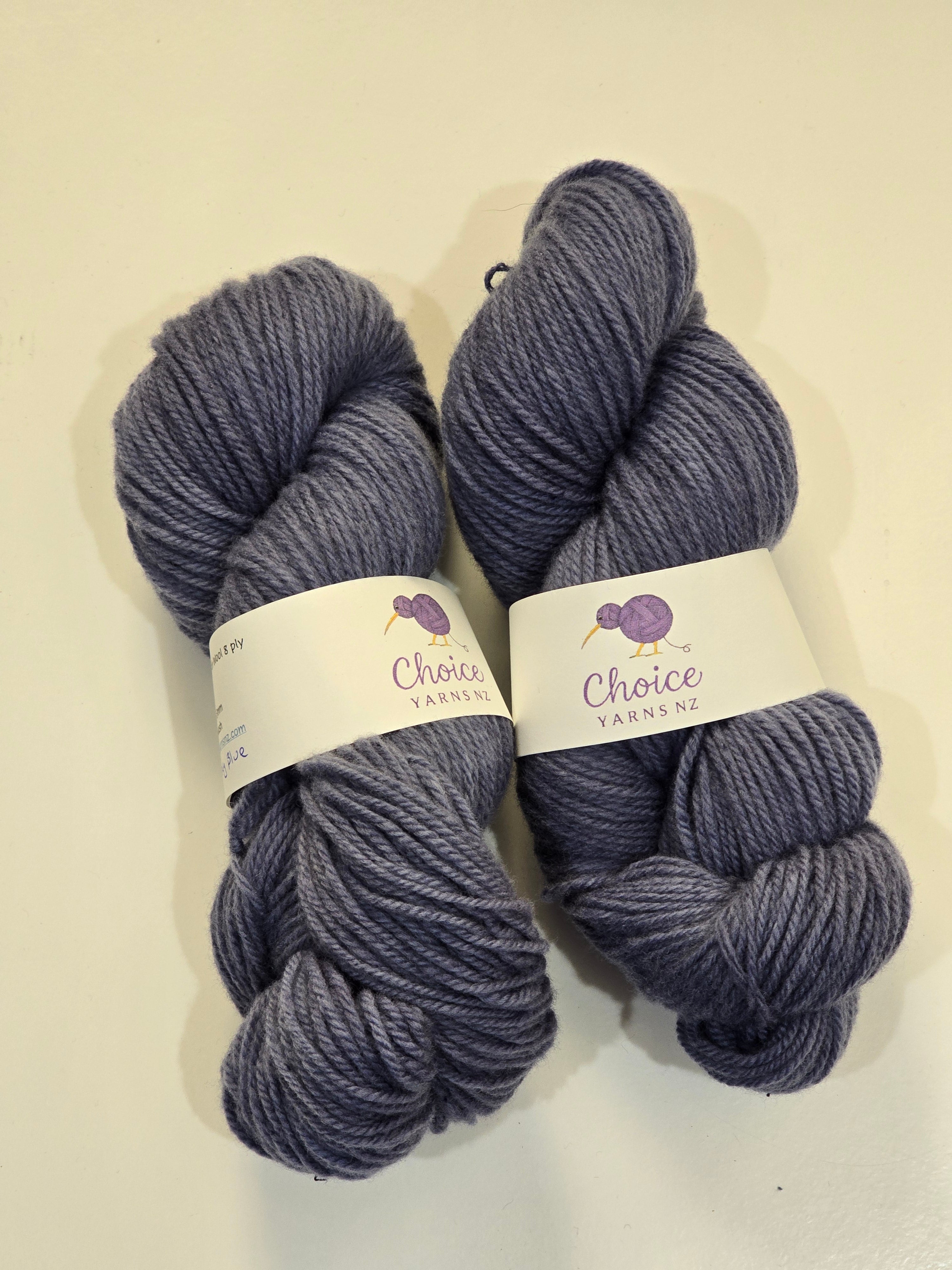 Choice Yarns NZ 8 Ply Polwarth Woollen Spun 100g