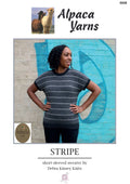 Alpaca Yarns Pattern - Stripe Short Sleeve Sweater 5008