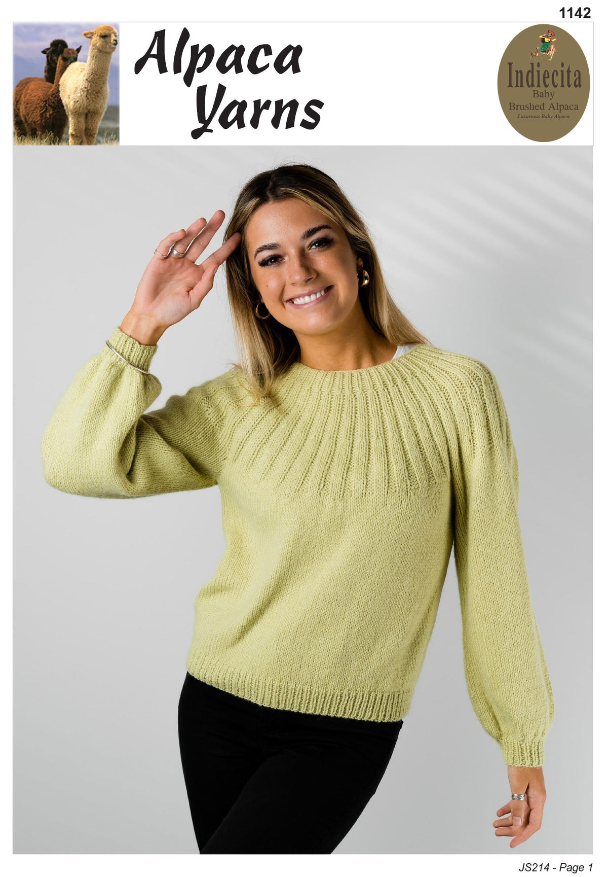 Alpaca Yarns Pattern - Yoke Sweater 1142