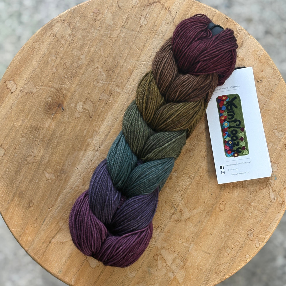 Yarnfloozy Mini Skeins 4ply Blackened Rainbow