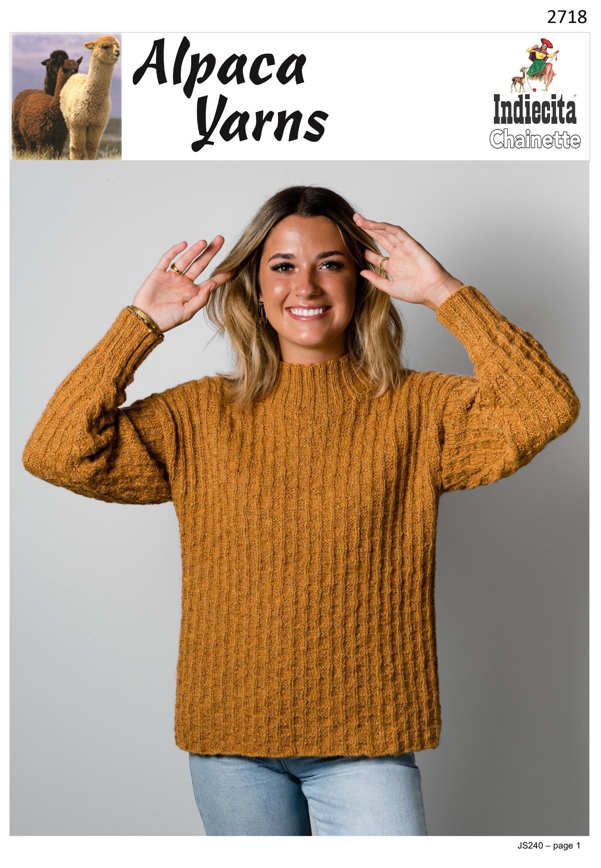 Alpaca Yarns Pattern - Textured Sweater 2718