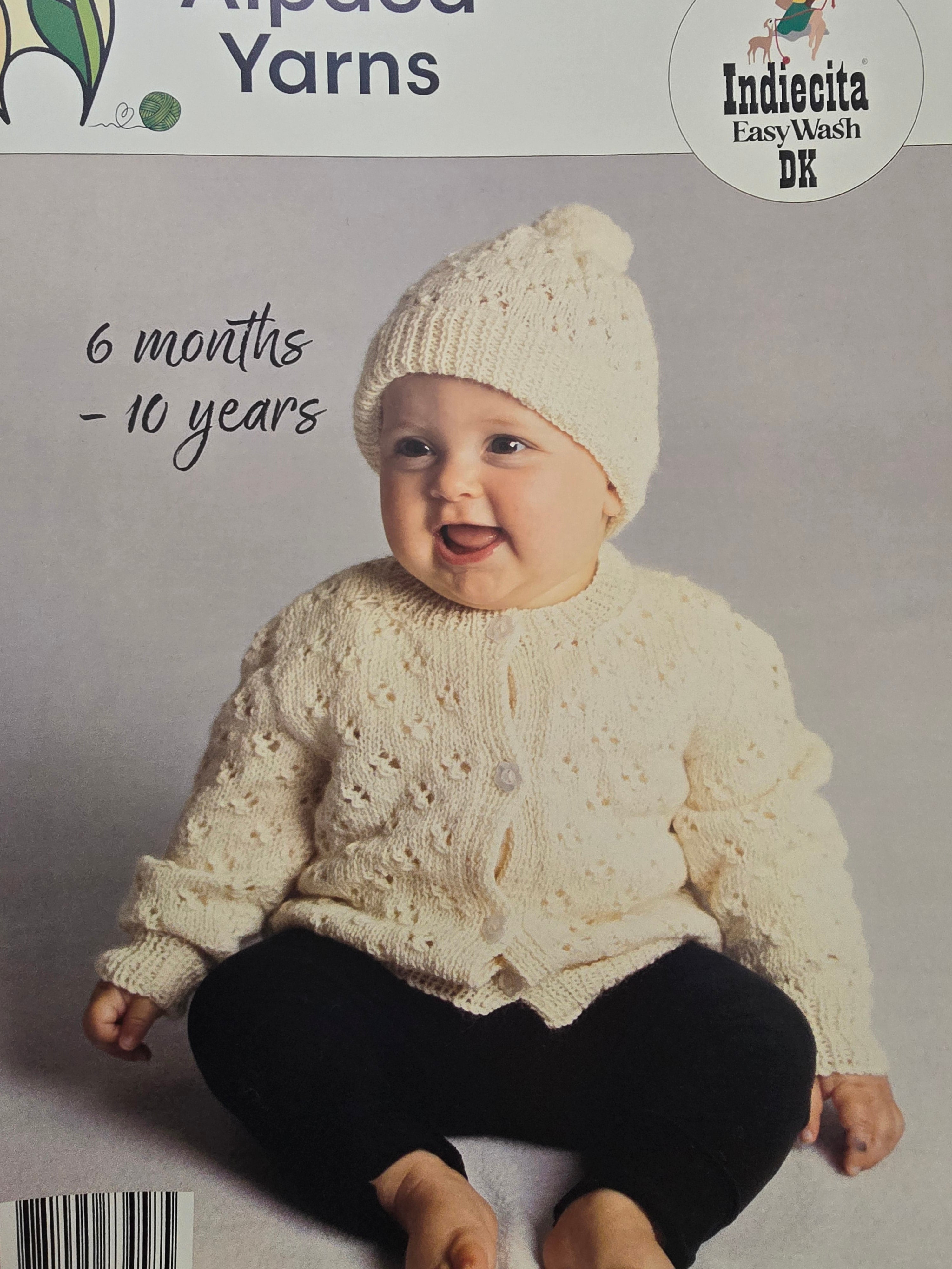 Alpaca Yarns Pattern - DK Eyelet Cardigan & Beanie 1572