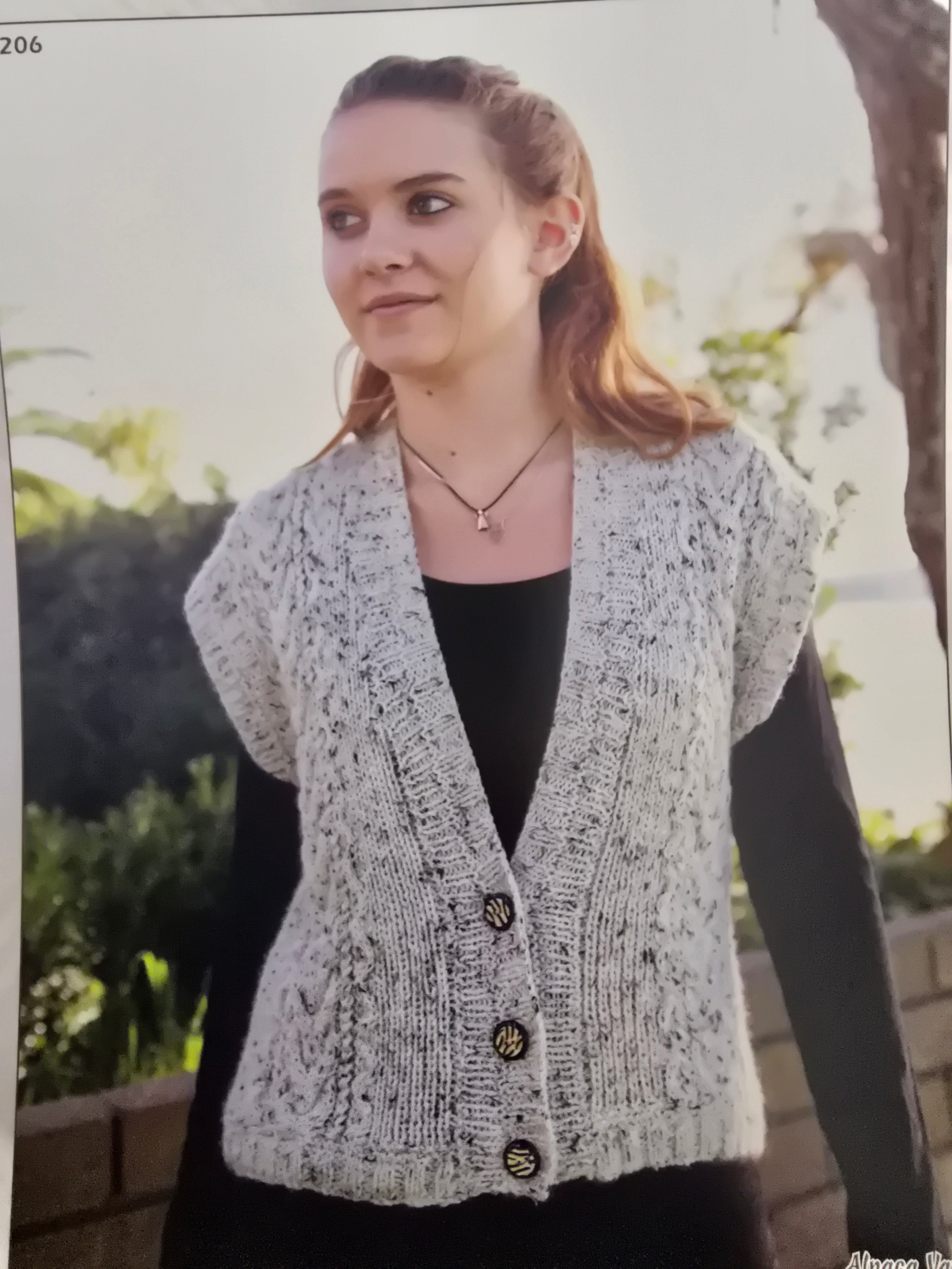 Alpaca Yarns Pattern - Tweed Ladies Vest 1206