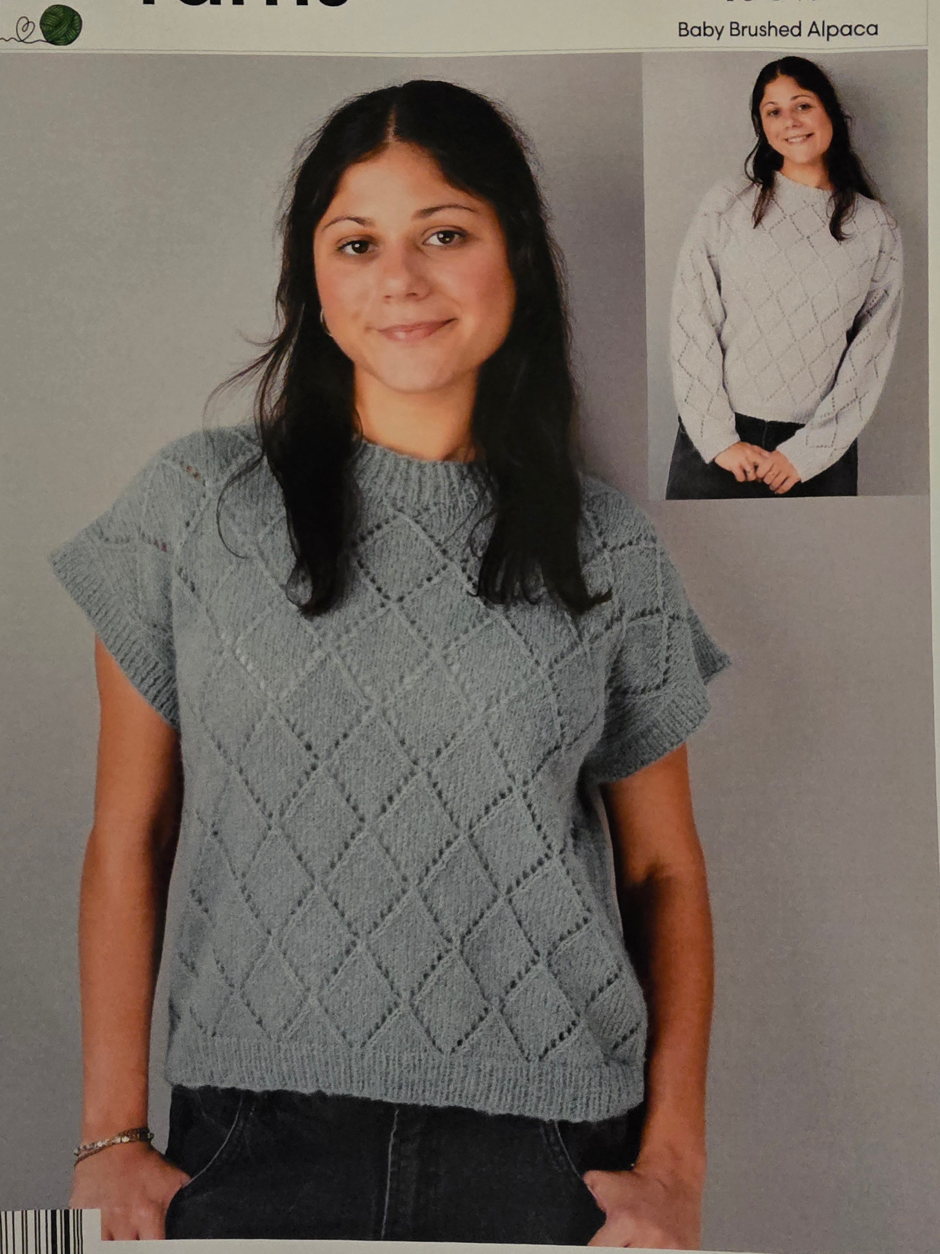 Alpaca Yarns Pattern - Diamon Lace Sweater or Vest 3307