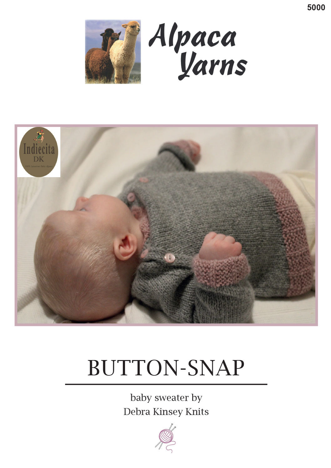 Alpaca Yarns Pattern - Button-Snap Baby Sweater 5000