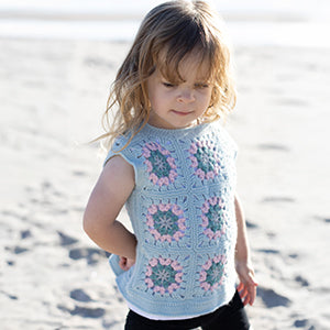 Alpaca Yarns Pattern - DK Children's Granny Square Vests 1574